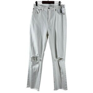 Abercrombie & Fitch Women's Jeans White Distressed Ultra High Rise Ankle Size 29